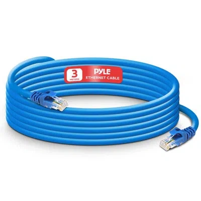 Pyle Rj45 Cat6 Utp Ethernet Cable - Universal Connectivity 10 Ft Lan Cable For Pcs, Computer Servers, Pri In Blue