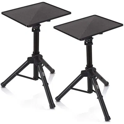 Pyle Universal Laptop Device Stand - Height Adjustable Tripod Mount For Laptop, Notebook, Mixer, Dj Equip In Black