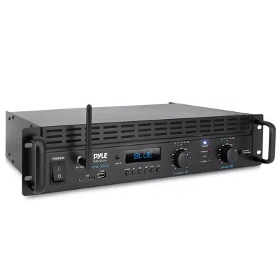 Pyle Usa 2-channel Bluetooth Power Amplifier - 2000w Bridgeable Rack Mount Pro Audio Sound Wireless Home  In Black