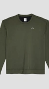 Pynrs Performance Streetwear Draper Running Sweatshirt Deep Olive In Deep Olive