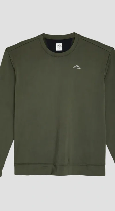 Pynrs Performance Streetwear Draper Running Sweatshirt Deep Olive