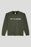 Pynrs Performance Streetwear Draper Running Sweatshirt Original Logo In Deep Olive