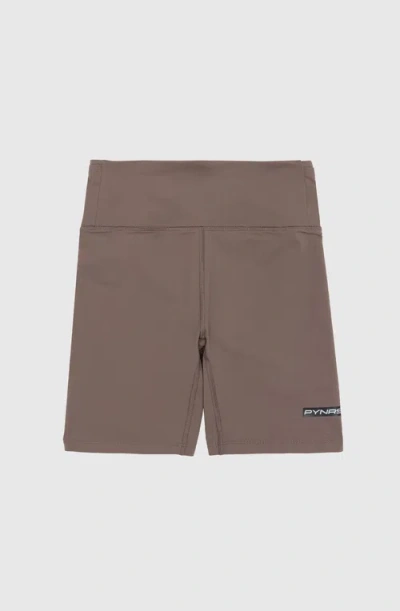 Pynrs Performance Streetwear Hancock Half Tight Shorts In Deep Taupe