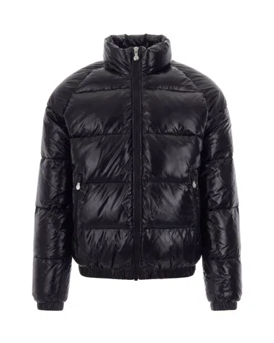 Pyrenex Black Lacquered Nylon Down Bomber Jacket