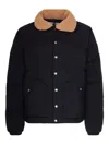 Pyrenex Corduroy Collar Jacket In Black