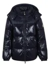 Pyrenex Lively Long Hooded Quilted Jacket In Blue