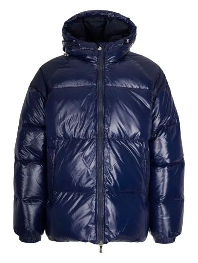Pyrenex Down Jacket With Hat Sten In Blue