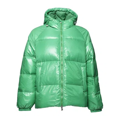 Pyrenex Green Nylon Sten Shiny Puffer Jacket With Hood