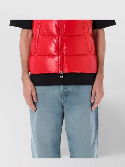 Pyrenex High Collar Sleeveless Puffer Vest In Animal Print