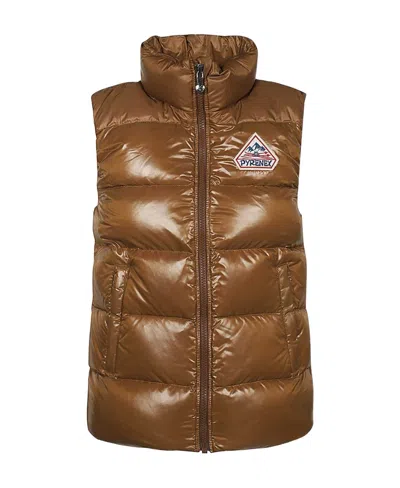Pyrenex High-necked Sleeveless Vest In Brown