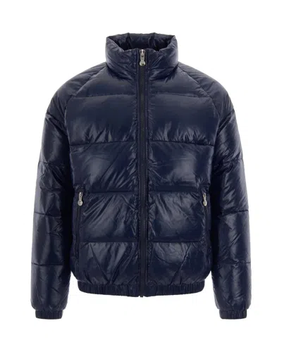 Pyrenex High-neck Quilted Down Jacket In Blue