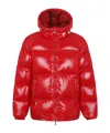Pyrenex Sten Quilted Hooded Jacket And Cuffs In Red