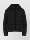 Pyrenex Hooded Long Sleeve Quilted Down Jacket In Black