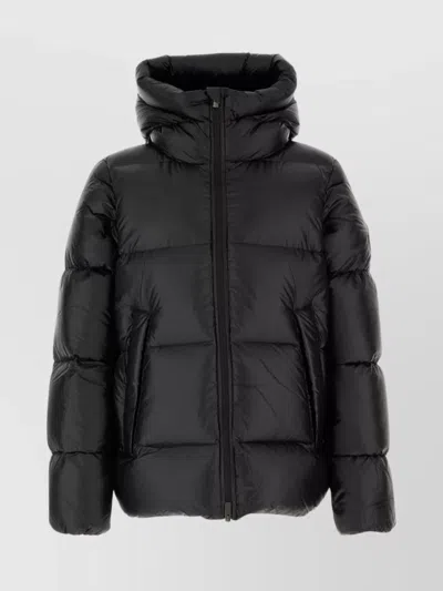 Pyrenex Hooded Quilted Down Jacket In Black