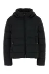 Pyrenex Hooded Long Sleeve Quilted Down Jacket In Black