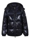 Pyrenex Lively Long Hooded Quilted Jacket In Blue