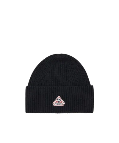 Pyrenex Logo-patch Chunky-knit Beanie In Black