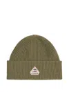 Pyrenex Logo Ribbed Beanie Hat In Brown
