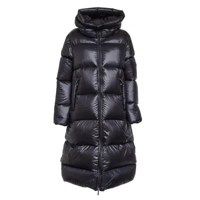 Pyrenex Long Puffer Jacket With Fixed Hood For Women In Black