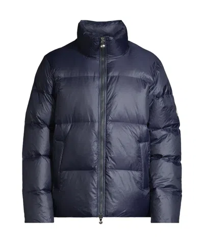 Pyrenex Long-sleeved Upright Collar Down Jacket In Blue