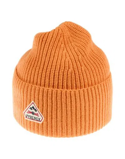 Pyrenex Man Hat Mandarin Size Onesize Viscose, Wool, Recycled Polyamide, Cashmere In Orange