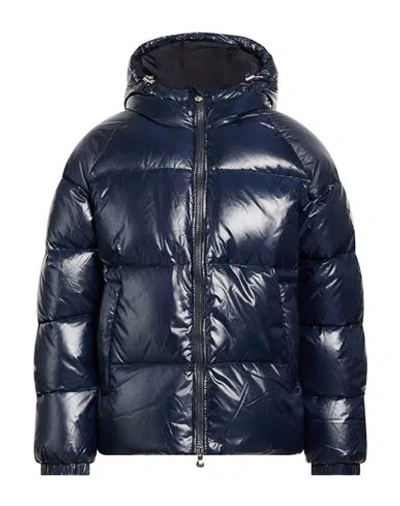 Pyrenex Man Puffer Navy Size L Recycled Polyamide In Blue