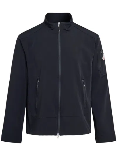 Pyrenex Minimalist Black Jacket With High Collar In Blue