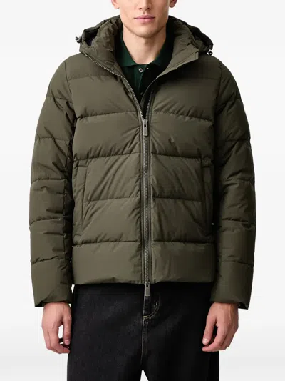 Pyrenex Quilted Hooded Down Jacket In Green