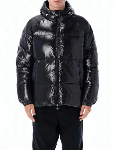 Pyrenex Quilted Hooded Puffer Jacket With Finish In Black