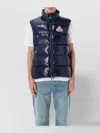 Pyrenex Sleeveless Puffer Jacket High Collar In Blue