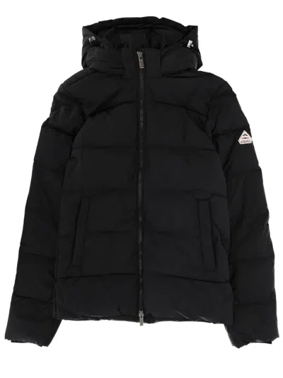 Pyrenex Quilted Hooded Jacket Long Sleeves In Black