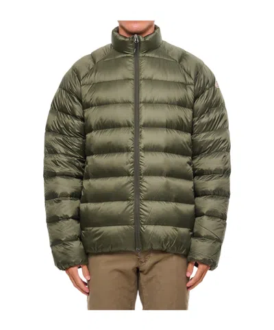 Pyrenex Stand-collar Zipper Cotton Suit In Green