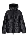 Pyrenex 'sten' Black Down Jacket With Drawstring Hood And Logo Patch On The Sleeve In Tech Fabric Unisex In Black