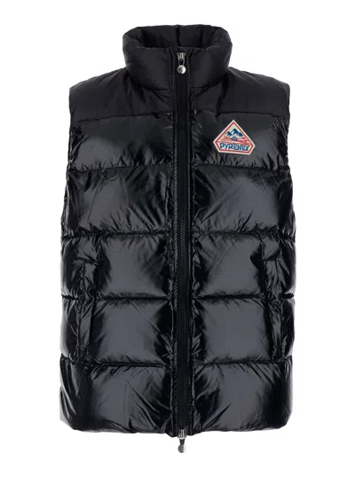 Pyrenex Unisex Sleeveless Down Jacket With High Collar & Tech Fabric In Black