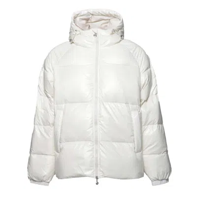 Pyrenex White Shiny Nylon Sten Puffer Jacket With Hood