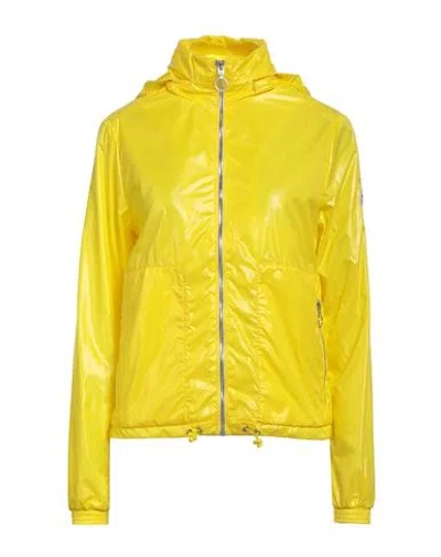 Pyrenex Woman Jacket Yellow Size 10 Polyamide In Animal Print