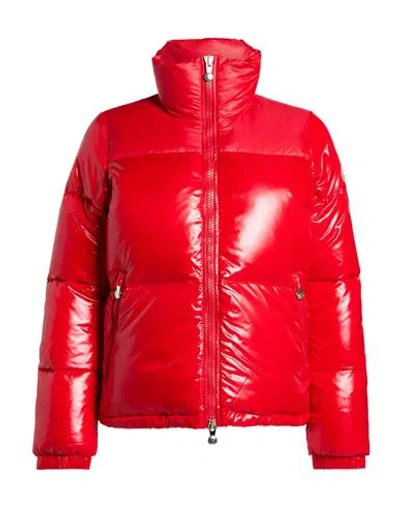 Pyrenex Woman Puffer Red Size 4 Polyamide, Recycled Polyamide In Animal Print