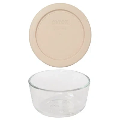 Pyrex (1) 7202 1-cup Glass Bowl & (1) 7202-pc 1-cup Lid In Blush