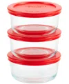 Pyrex 2-cup Round Glass Storage Containers, 3-pack In No Color