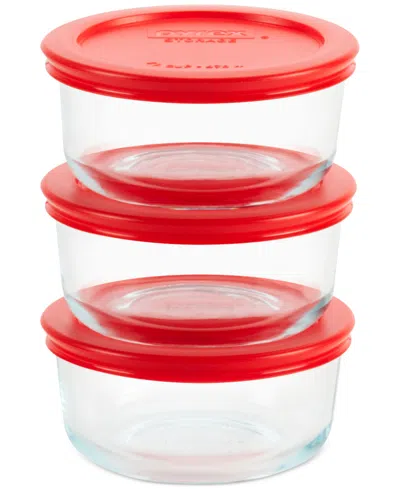 Pyrex 2-cup Round Glass Storage Containers, 3-pack In No Color