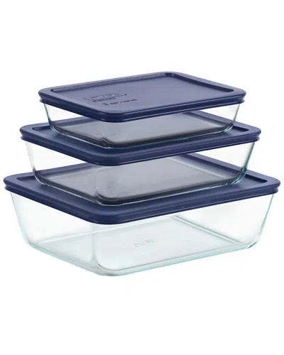 PYREX PYREX 6PC SIMPLY STORE RECTANGULAR GLASS STORAGE SET