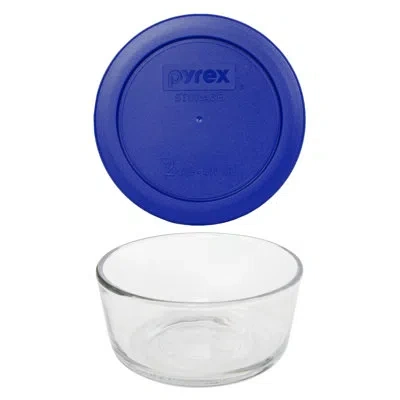 Pyrex 7200 Glass Bowl & 7200-pc Matching Lid In Cadet Blue