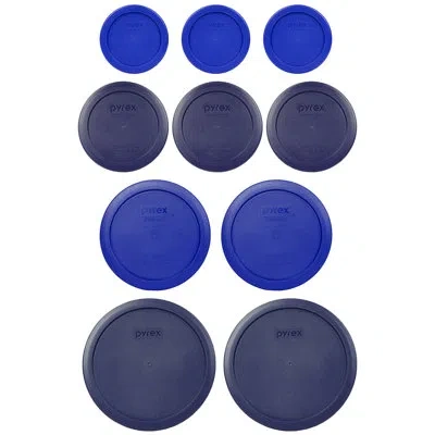 Pyrex 7202-pc Cobalt, 7200-pc Dark Blue, 7201-pc Cobalt, And 7402-pc Dark Blue Lids