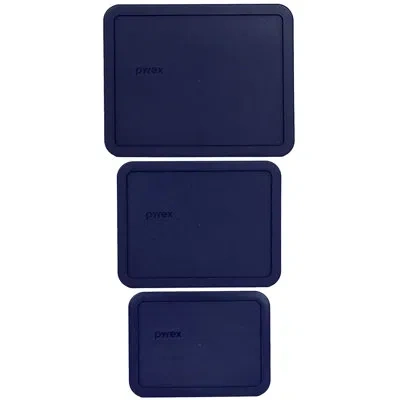 Pyrex 7212-pc Lid, 7211-pc Lid, And 7210-pc All Blue Bundle Lid