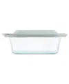 Pyrex Deep Dish 8" X 8" Baker With Lid In Transparent