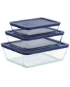 Pyrex Dnu  6pc Simply Store Rectangular Glass Storage Set