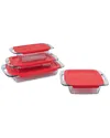 Pyrex Easy Grab 8pc Glass Baking Dish Set With Lids