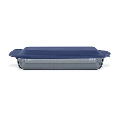 Pyrex Sculpted Tinted 3-qt. Glass Baking Dish In Blue