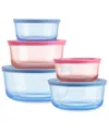 Pyrex Simply Store Tinted 10-pc. Round Storage Set In Multi
