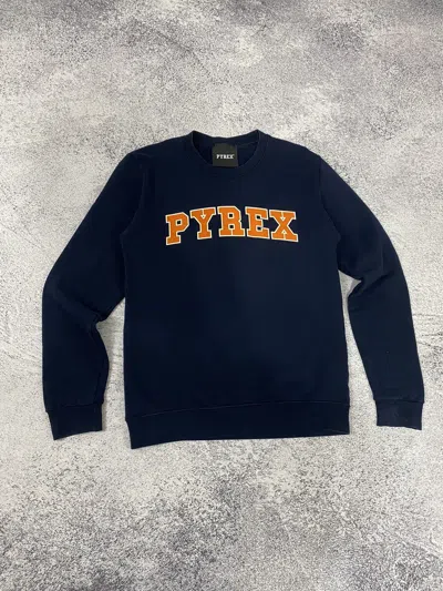 Pre-owned Pyrex Vision X Virgil Abloh Pyrex Vision By Virgil Abloh Orange Logo Graphic Sweatshirt In Blue